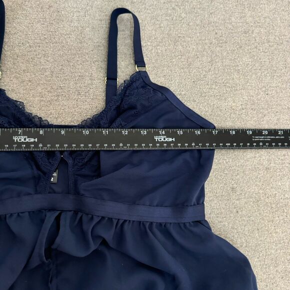 Torrid Babydoll Women 2 Blue Sheer Lace Lingerie Top Romantic Goth Fairy Vampy - Picture 6 of 8